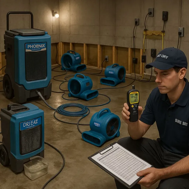Structural Drying and Dehumidification process in North Scituate, RI